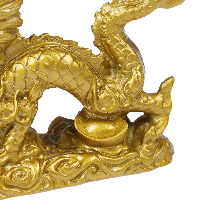 1Pc Good Lucky Golden Dragon Chinese Zodiac Twelve Statue Gold Dragon Statue Animals Sculpture Figurines Desktop Decoration