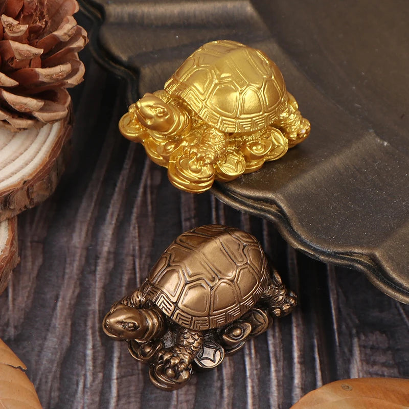 1PC Gold Turtle Decoration Dragon Turtle Home Decoration TV Cabinet Decoration Ornaments Ornaments Feng Shui Furniture