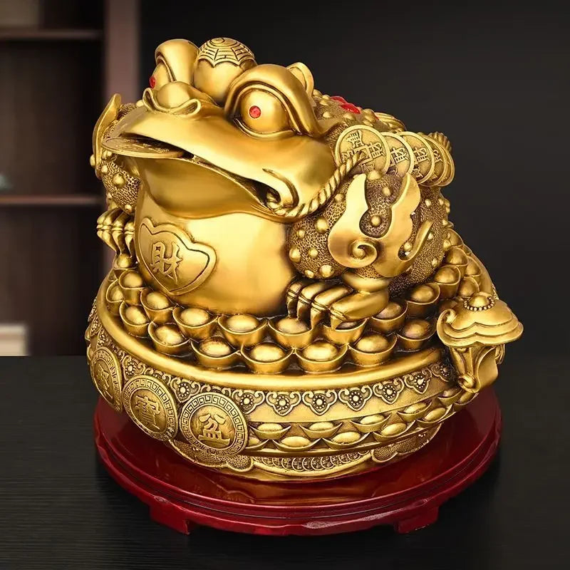 Copper Animal Golden Toad Ornaments Treasure Bowl Three-Legged Home Office Decorations Crafts