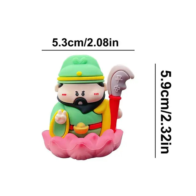 God of Wealth and Fortune Decorations Table Top Cai Shen Cartoon Action Figure Small Caishen Statue Feng Shui Decor for Living