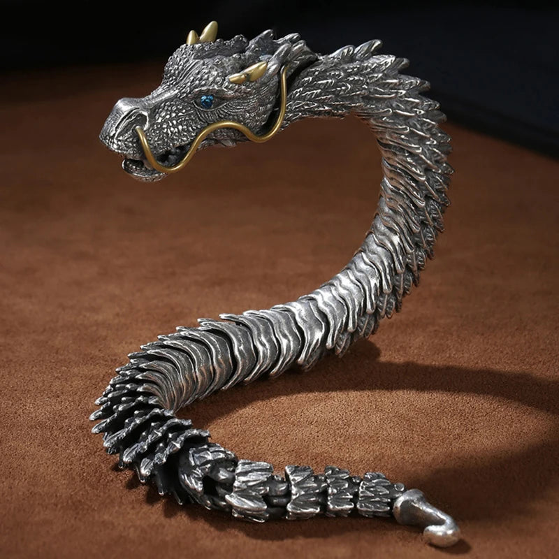 Traditional Tibetan Buddhism Dragon Bracelet Domineering Dragon Scales Bangle for Men Women Lucky Amulet Bracelet Jewelry Gift