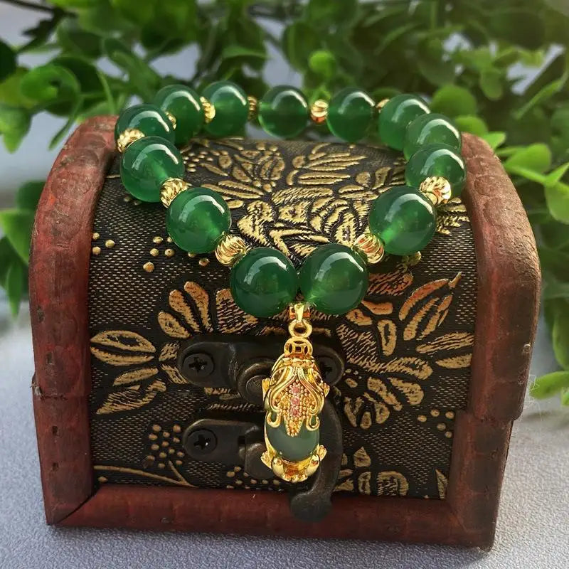 Women Green Jade Pixiu Bracelet Pulsera Fengshui Men Fine Jewelry Natural Myanmar Jadeite Lucky Pixiu Wealth Protection Bracelet