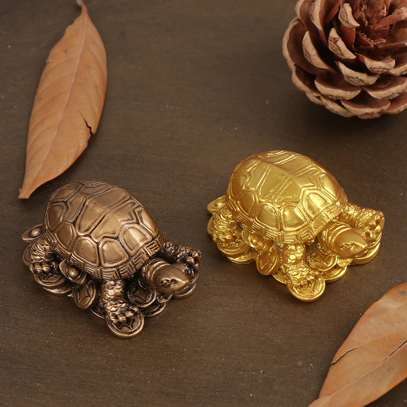 1PC Gold Turtle Decoration Dragon Turtle Home Decoration TV Cabinet Decoration Ornaments Ornaments Feng Shui Furniture